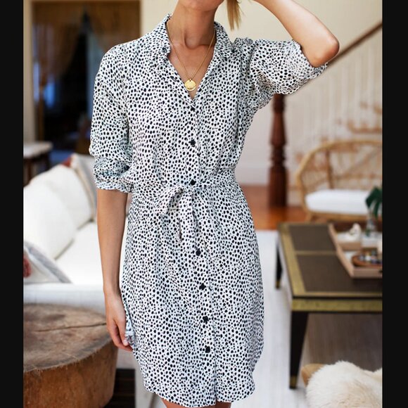Emerson Fry Dresses & Skirts - EMERSON FRY black and white cheetah print shirt dress